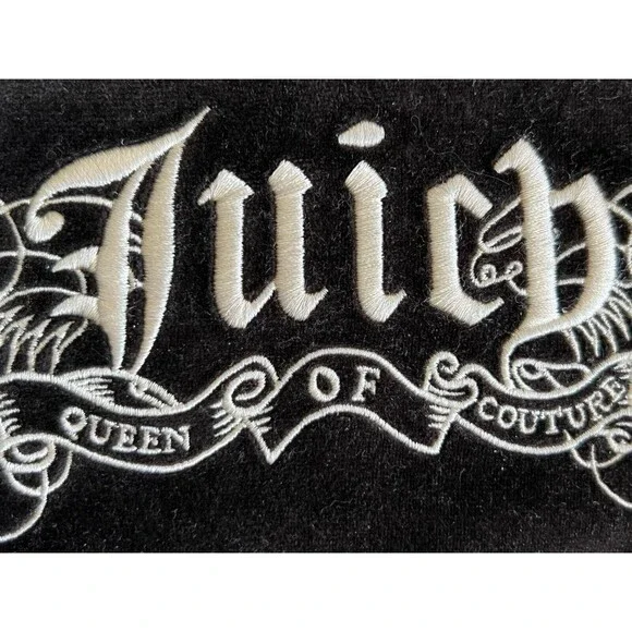 Juicy Couture Black Leather Shoulder Satchel Purse & Wristlet - Picture 16 of 16